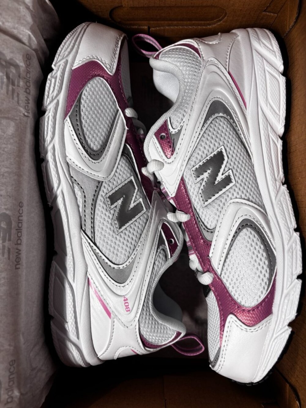 New Balance 408 White Grey Pink Sneakers Women’s 8.5 Men’s 7 New